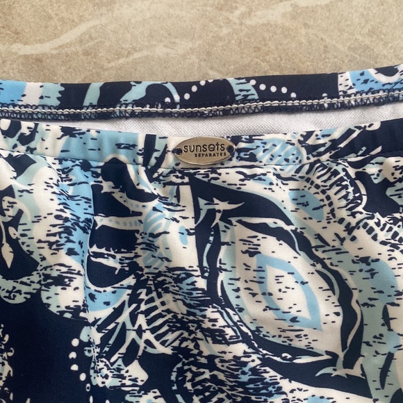 Sunsets Separates Dark Blue Floral Swim Skort - Picture 3 of 8